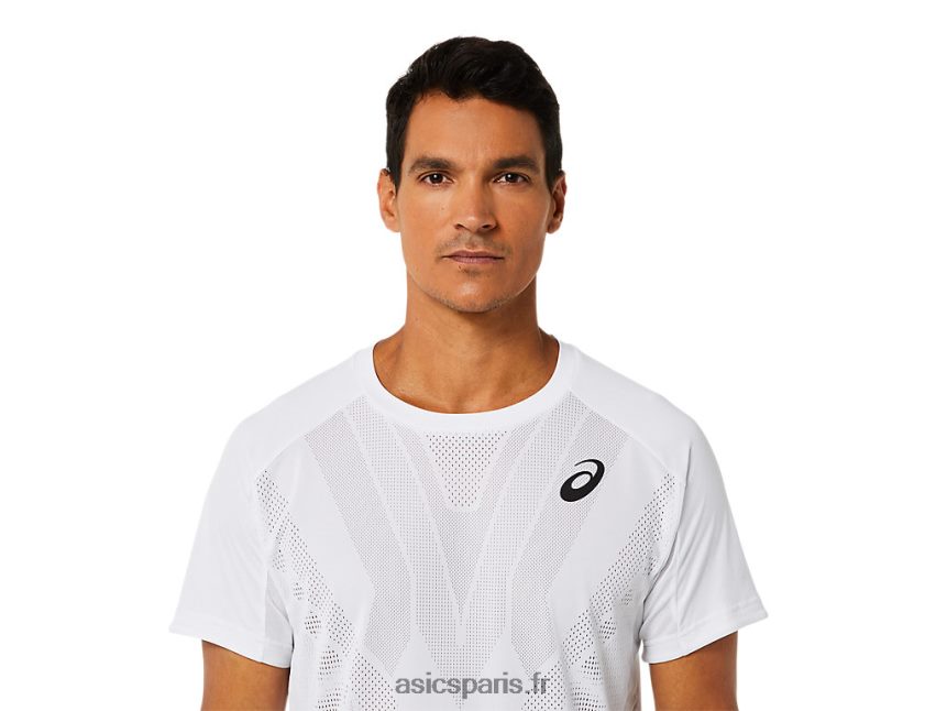 Hommes Asics assortir le haut à manches courtes BXL8B21522 blanc brillant