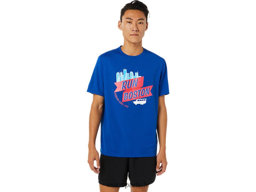 Hommes Asics bos ready-set manches courtes ii BXL8B21698 bleu