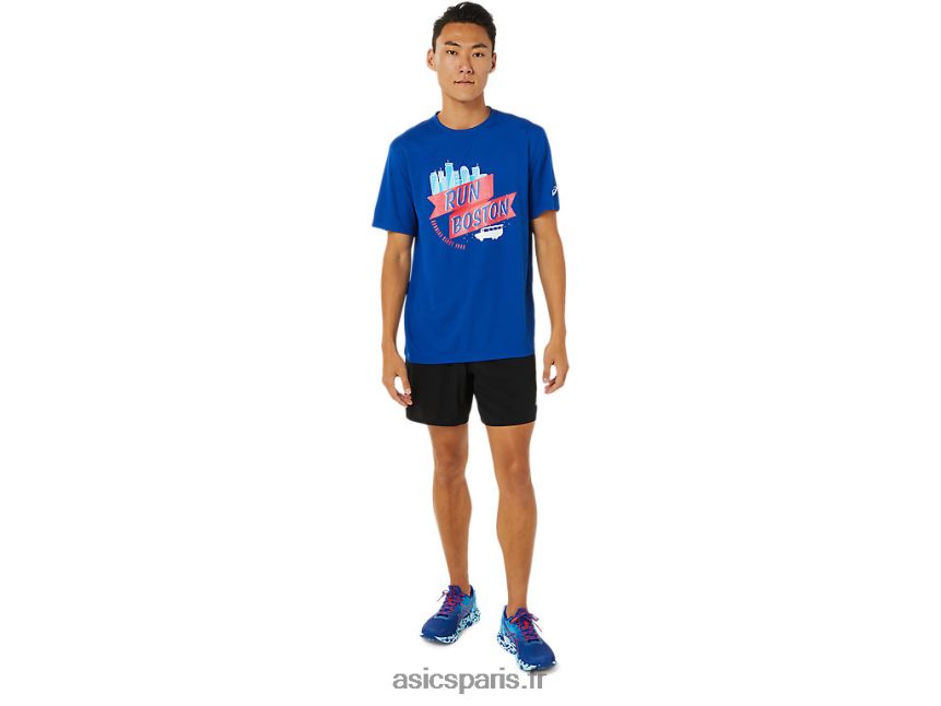 Hommes Asics bos ready-set manches courtes ii BXL8B21698 bleu