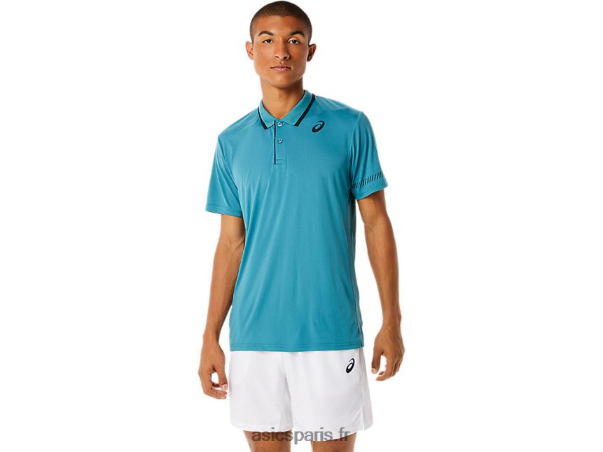 Hommes Asics chemise polo BXL8B21117 pin brumeux