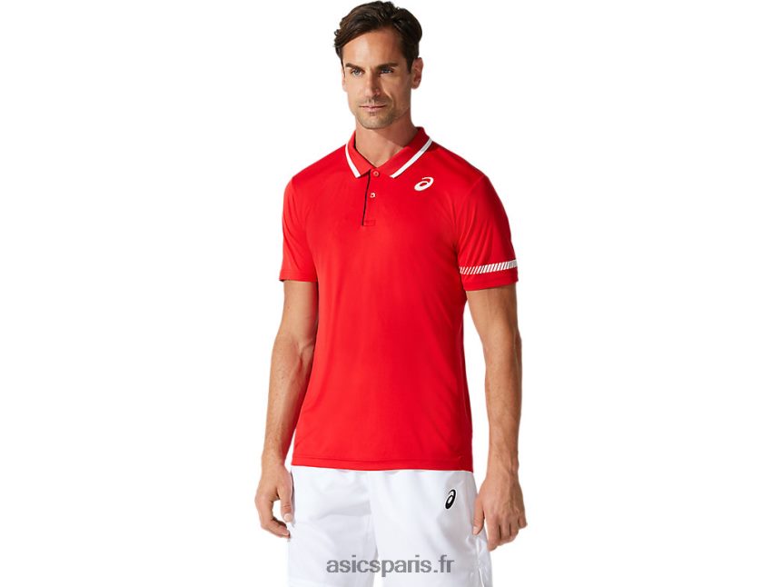 Hommes Asics chemise polo BXL8B21775 rouge classique