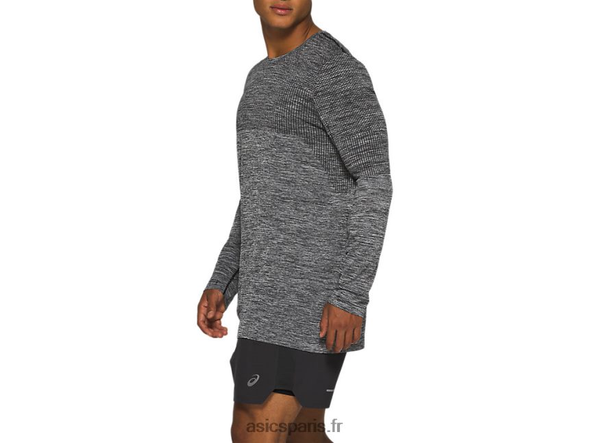 Hommes Asics course sans couture à manches longues BXL8B22048 performance noir