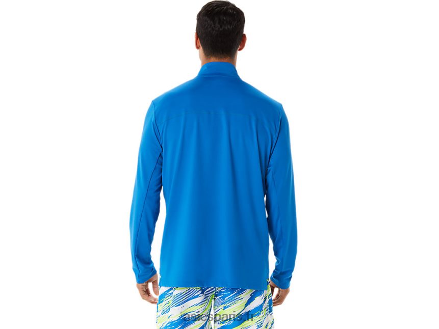 Hommes Asics demi-fermeture éclair prête à l\'emploi BXL8B21339 route du lac/vert de danger