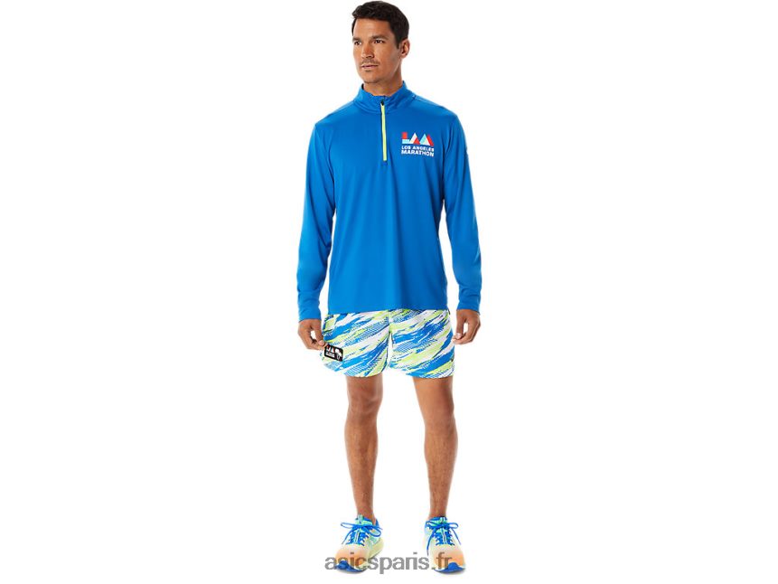 Hommes Asics demi-fermeture éclair prête à l\'emploi BXL8B21339 route du lac/vert de danger