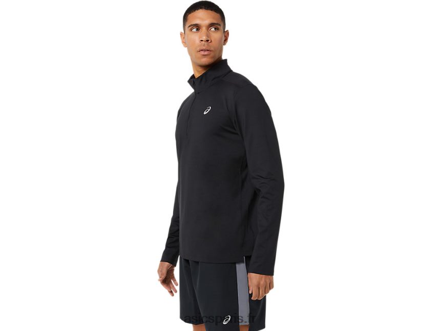 Hommes Asics demi-zip prêt à l\'emploi BXL8B21389 performance noir