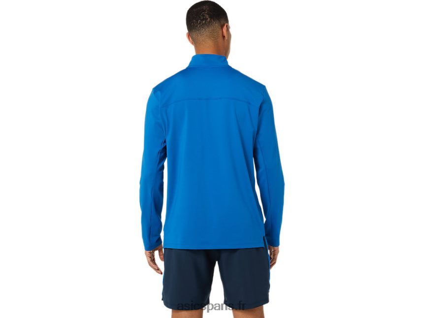 Hommes Asics demi-zip prêt à l\'emploi BXL8B21526 route du lac/vert de danger