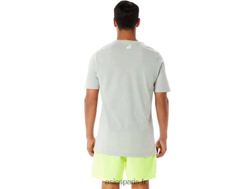 Hommes Asics graphique manches courtes wch BXL8B21281 gris clair chiné