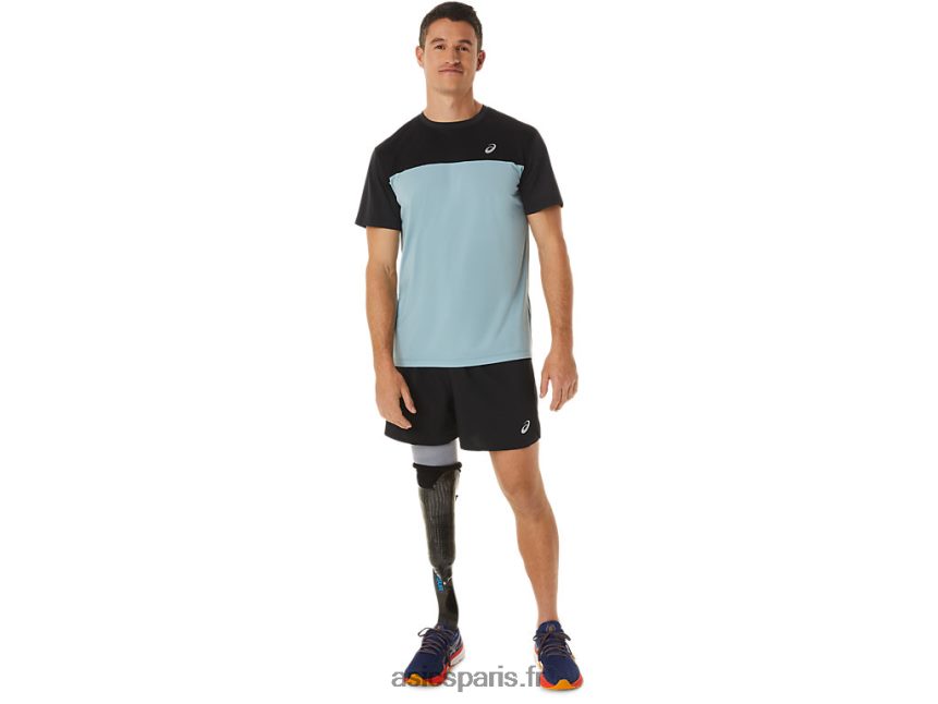 Hommes Asics haut de course à manches courtes BXL8B21028 performance noir/acier clair