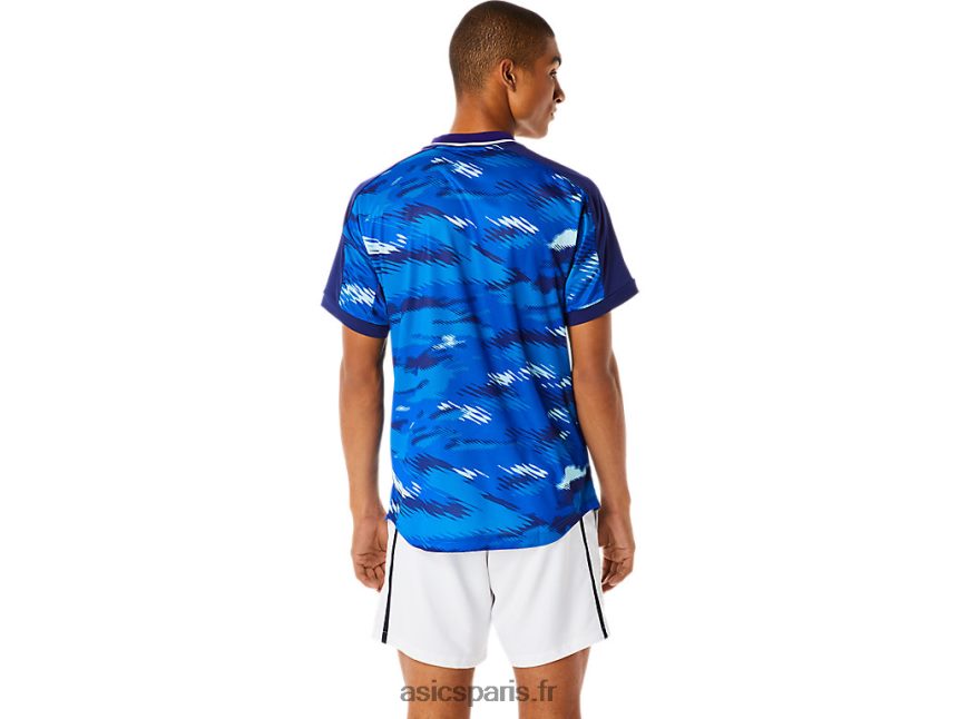 Hommes Asics haut graphique à manches courtes BXL8B21076 bleu de plongée