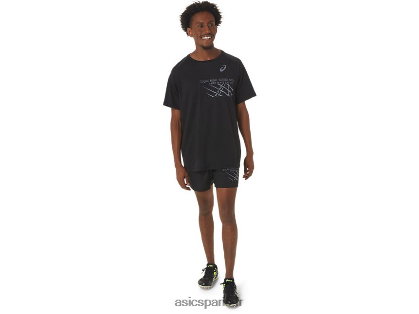 Hommes Asics haut graphique à manches courtes BXL8B2249 performance noir
