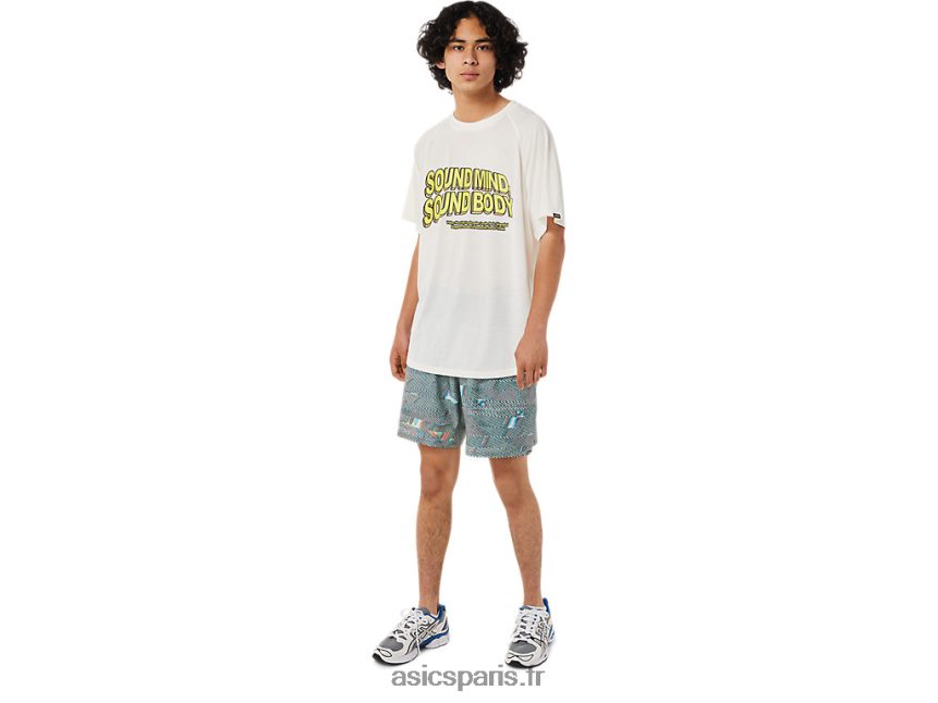 Hommes Asics haut à manches courtes avec poche BXL8B21405 crème