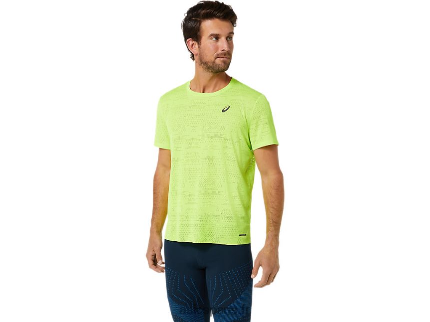 Hommes Asics haut à manches courtes ventilé actibreeze BXL8B21392 danger vert