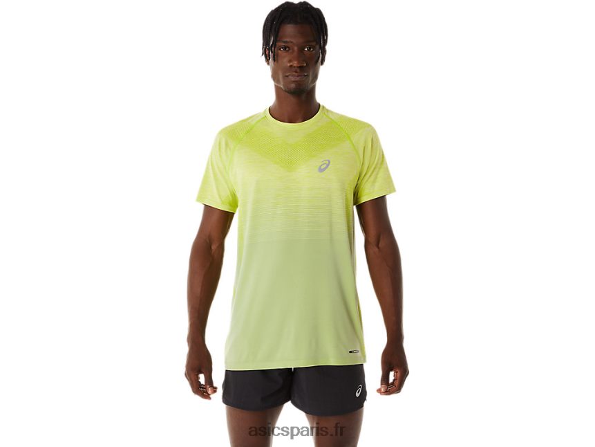 Hommes Asics haut sans couture à manches courtes BXL8B227 zeste léger de sauge/citron vert