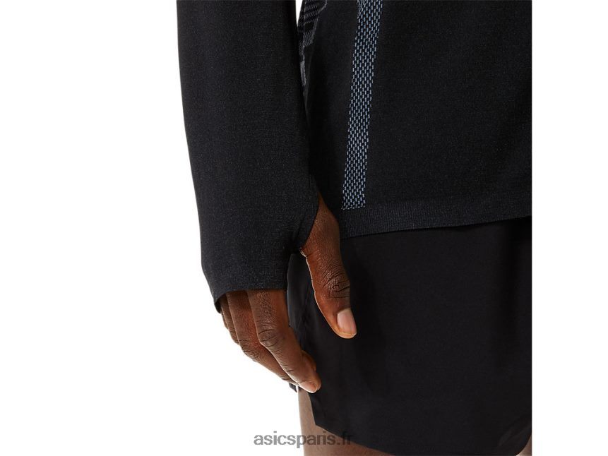 Hommes Asics haut sans couture à manches longues BXL8B21073 performance noir/porteur gris