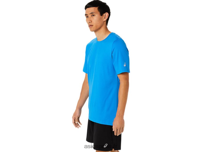 Hommes Asics haut technique hthr à manches courtes BXL8B21710 bruyère bleu électrique