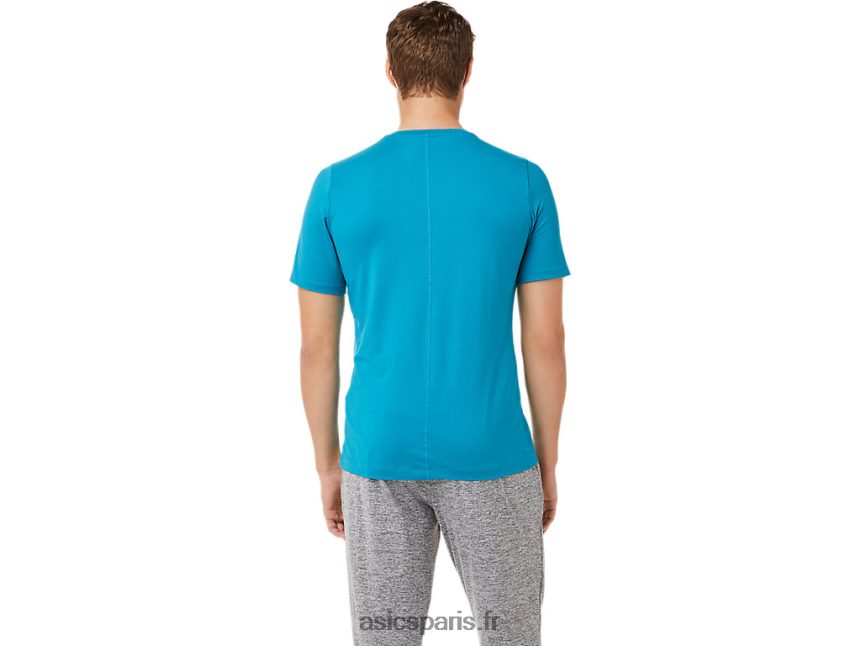 Hommes Asics haut technique hthr à manches courtes BXL8B22035 bleu sarcelle