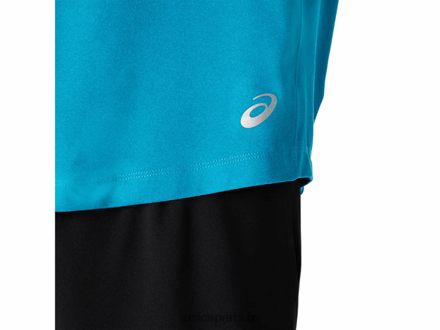 Hommes Asics henley à manches longues perf BXL8B22026 bruyère bleu sarcelle