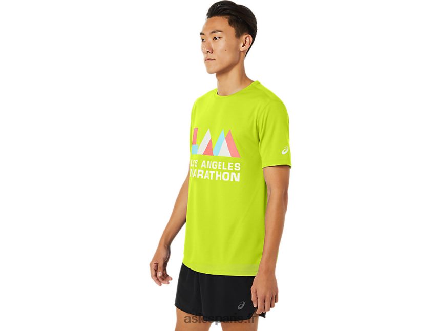 Hommes Asics la marathon manches courtes BXL8B21625 jaune de sécurité