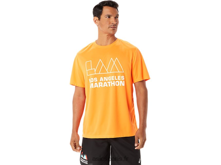 Hommes Asics lam ready-set ii manches courtes BXL8B21342 orange choquant
