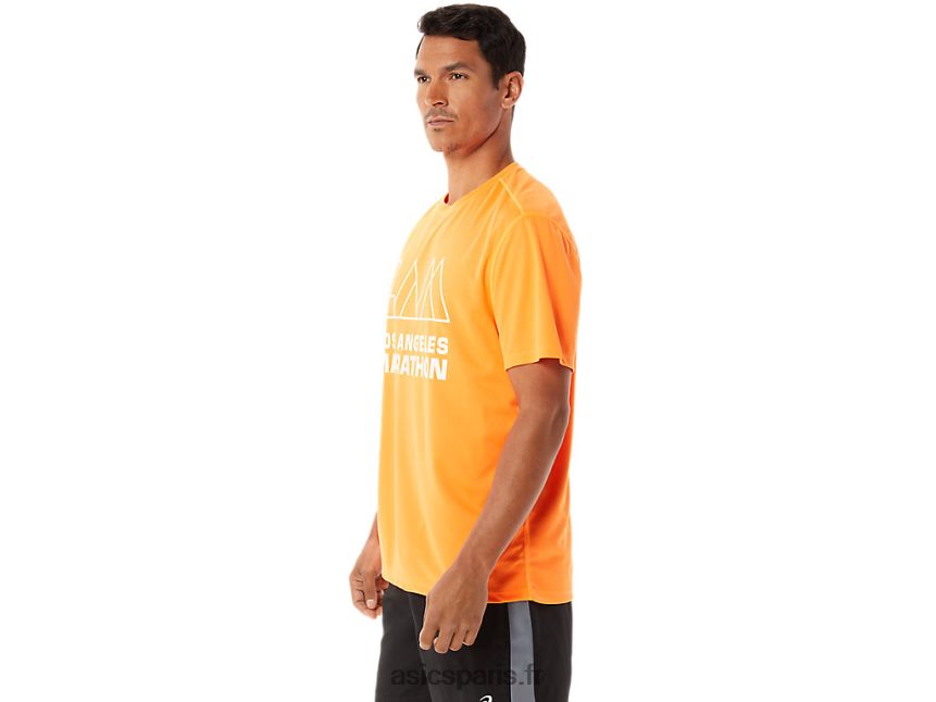 Hommes Asics lam ready-set ii manches courtes BXL8B21342 orange choquant