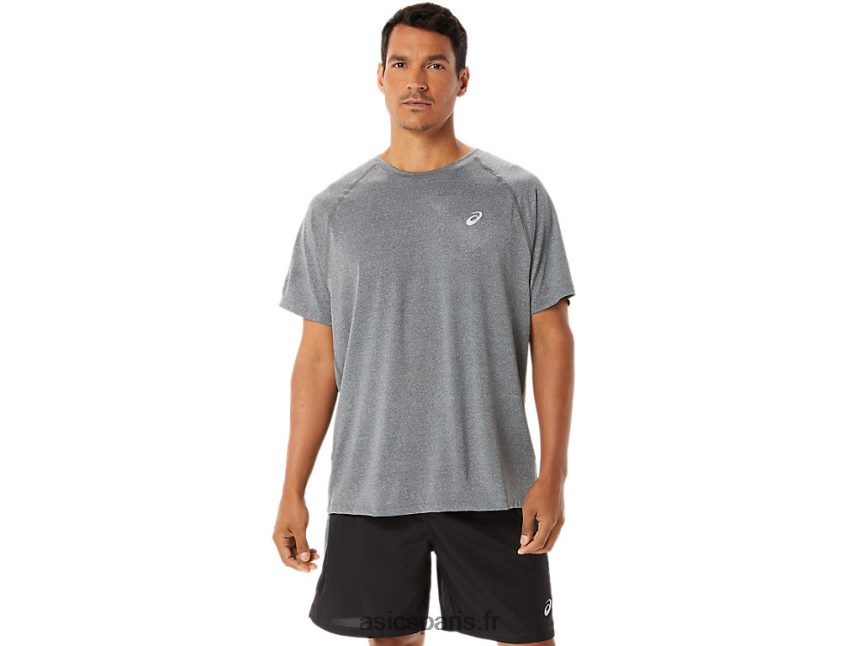 Hommes Asics manches courtes ready-set lyte BXL8B21418 chiné gris foncé