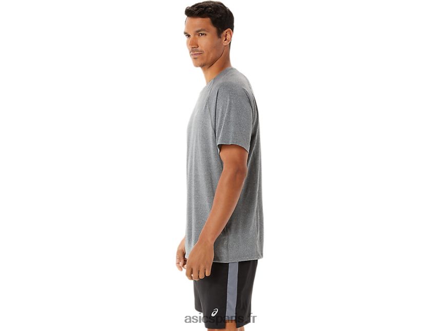 Hommes Asics manches courtes ready-set lyte BXL8B21418 chiné gris foncé