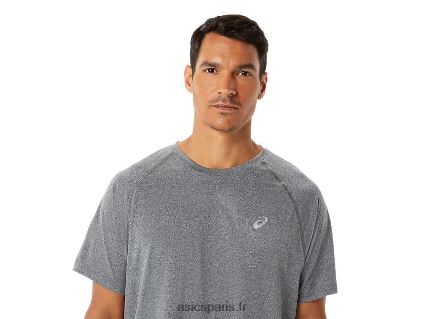 Hommes Asics manches courtes ready-set lyte BXL8B21418 chiné gris foncé