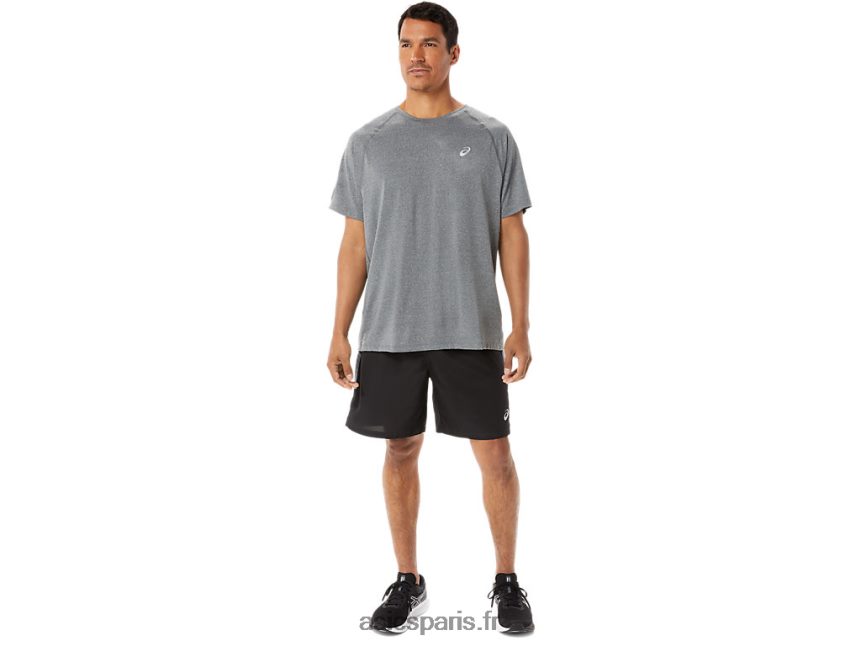 Hommes Asics manches courtes ready-set lyte BXL8B21418 chiné gris foncé