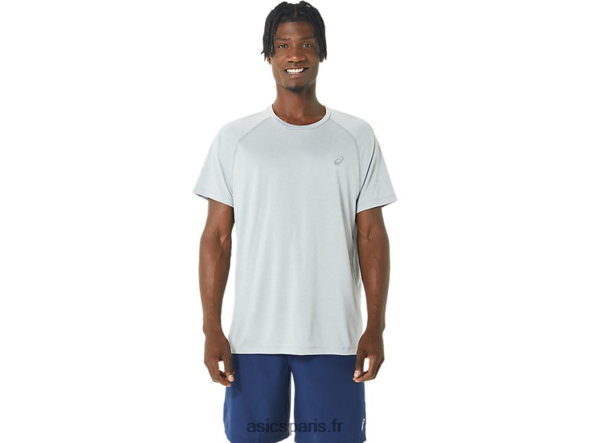 Hommes Asics manches courtes ready-set lyte BXL8B2226 gris clair chiné