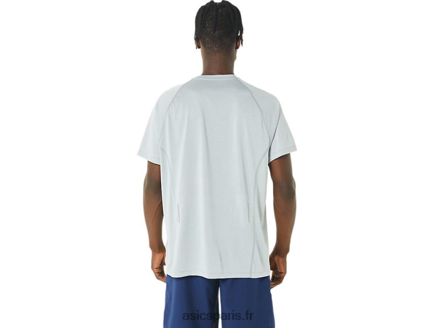 Hommes Asics manches courtes ready-set lyte BXL8B2226 gris clair chiné