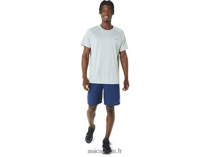 Hommes Asics manches courtes ready-set lyte BXL8B2226 gris clair chiné