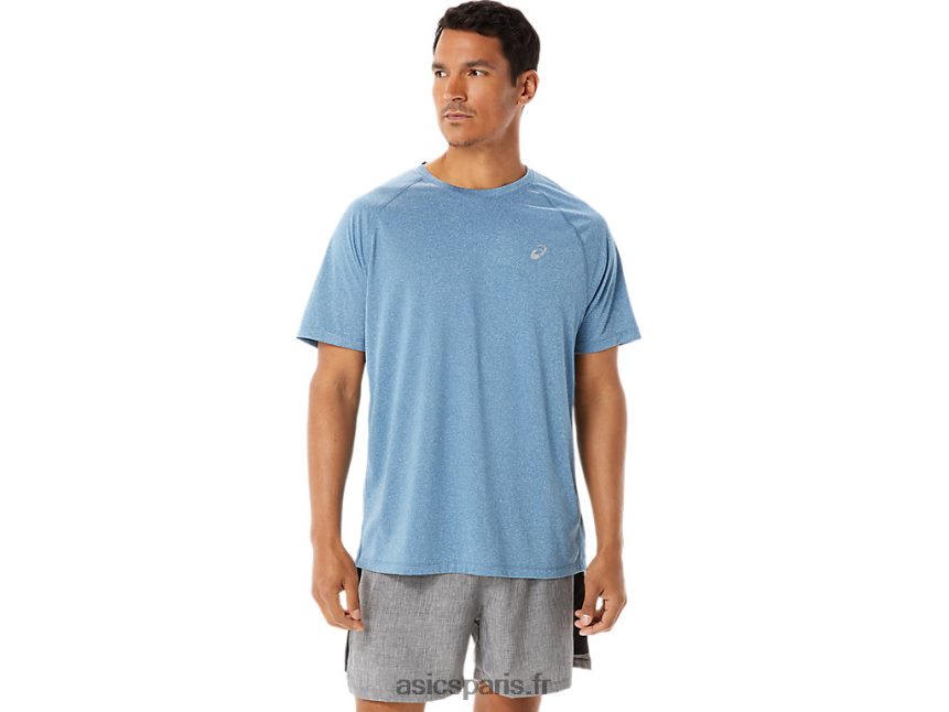 Hommes Asics manches courtes ready-set lyte BXL8B2928 bruyère azur
