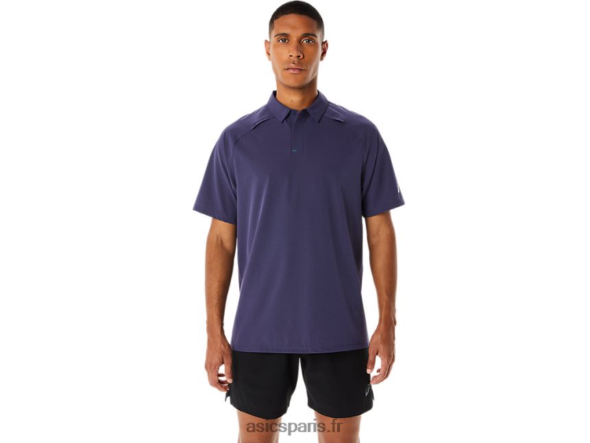 Hommes Asics polo actibreeze jacquard BXL8B2221 brouillard indigo