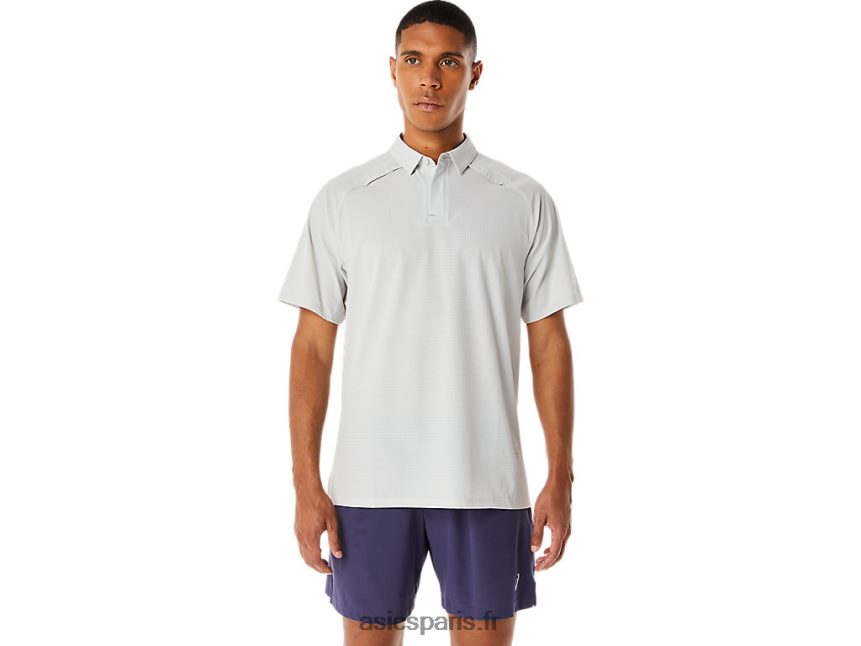 Hommes Asics polo actibreeze jacquard BXL8B2275 gris glacier