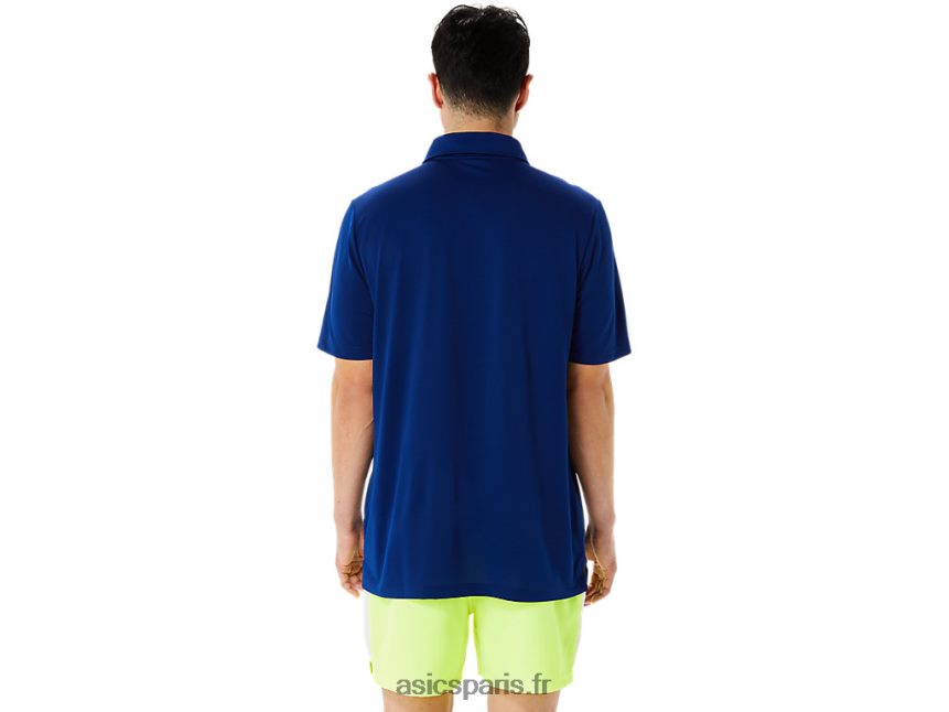 Hommes Asics polo à dégradé hexagonal BXL8B21216 bleu foncé (pantone 281 c)