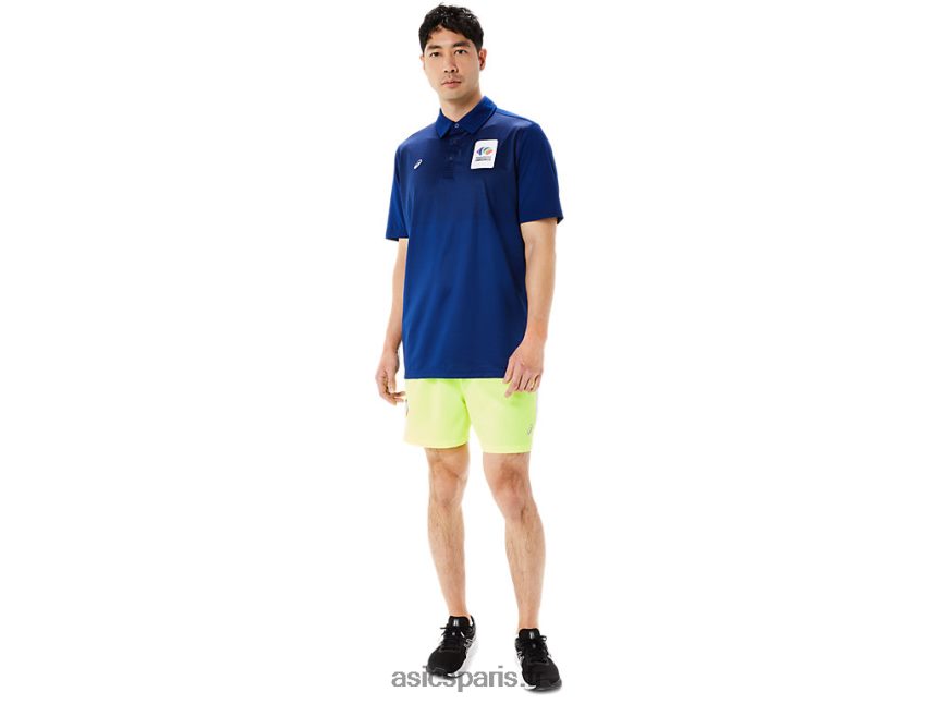 Hommes Asics polo à dégradé hexagonal BXL8B21216 bleu foncé (pantone 281 c)