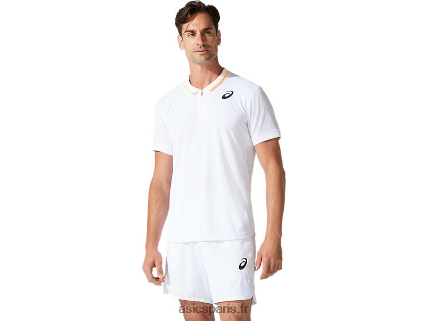 Hommes Asics polo de match BXL8B22000 blanc brillant