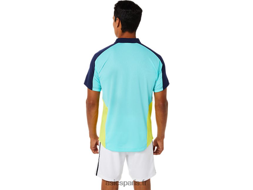Hommes Asics polo match BXL8B21504 blanc brillant/menthe glacée