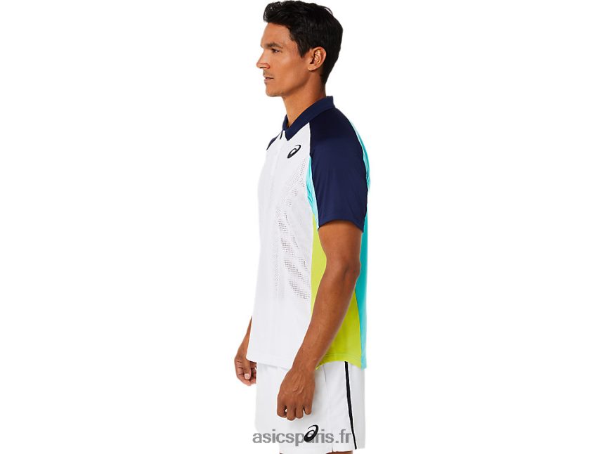 Hommes Asics polo match BXL8B21504 blanc brillant/menthe glacée