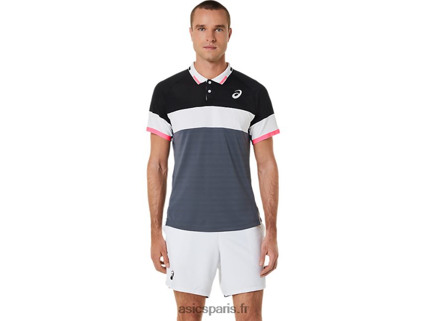 Hommes Asics polo match BXL8B2564 performance noir/porteur gris