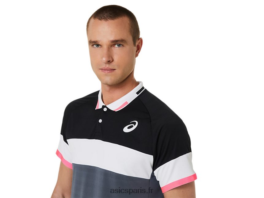 Hommes Asics polo match BXL8B2564 performance noir/porteur gris