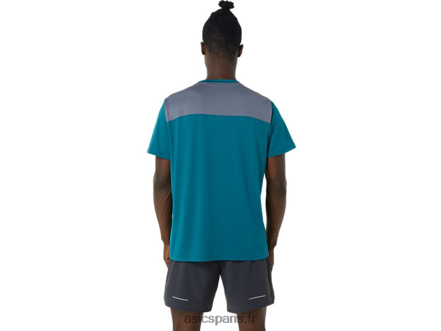 Hommes Asics pr lyte à manches courtes BXL8B21019 pin velours/métropole
