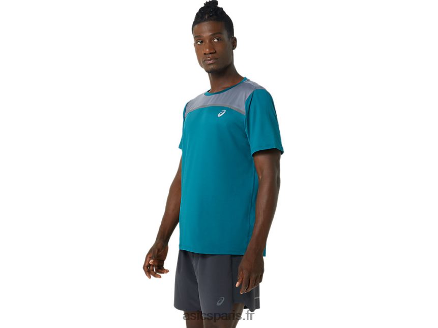 Hommes Asics pr lyte à manches courtes BXL8B21019 pin velours/métropole