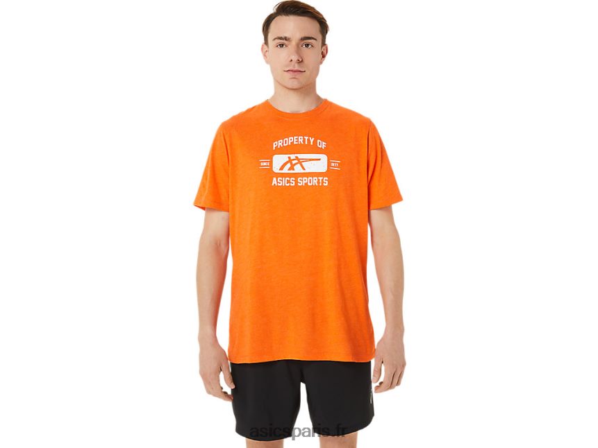 Hommes Asics propriété à manches courtes du t-shirt de sport BXL8B21269 souci orange bruyère