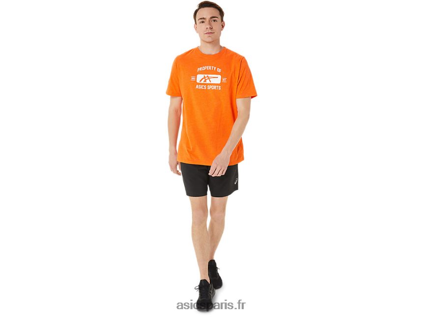 Hommes Asics propriété à manches courtes du t-shirt de sport BXL8B21269 souci orange bruyère
