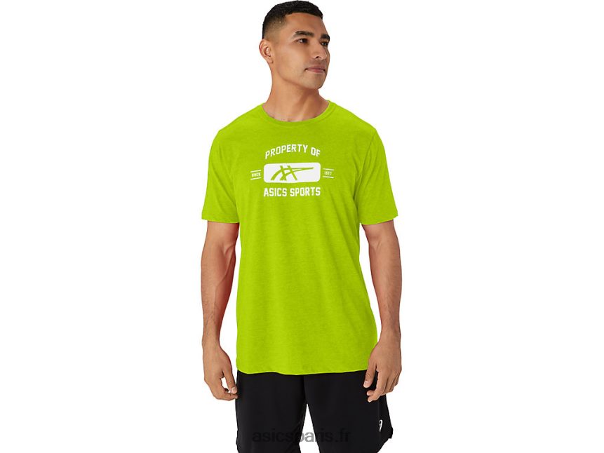 Hommes Asics propriété à manches courtes du t-shirt de sport BXL8B214 le zeste de lime