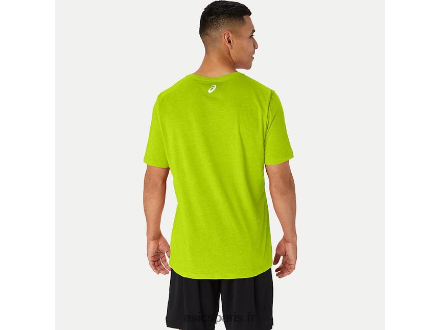 Hommes Asics propriété à manches courtes du t-shirt de sport BXL8B214 le zeste de lime