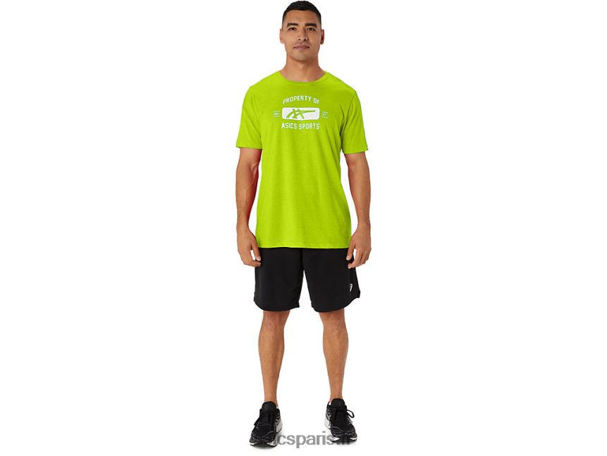 Hommes Asics propriété à manches courtes du t-shirt de sport BXL8B214 le zeste de lime