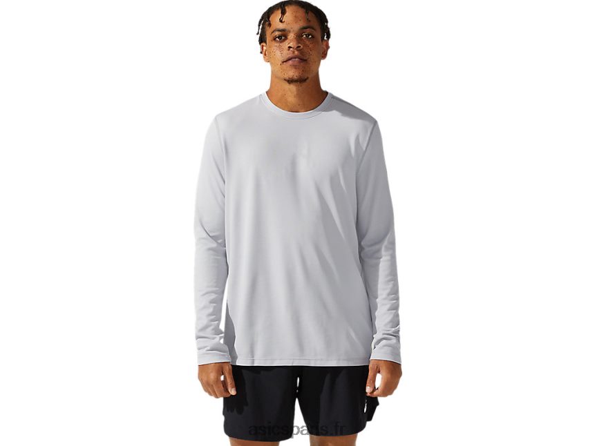 Hommes Asics ready-set ii manches longues BXL8B21095 gris moyen
