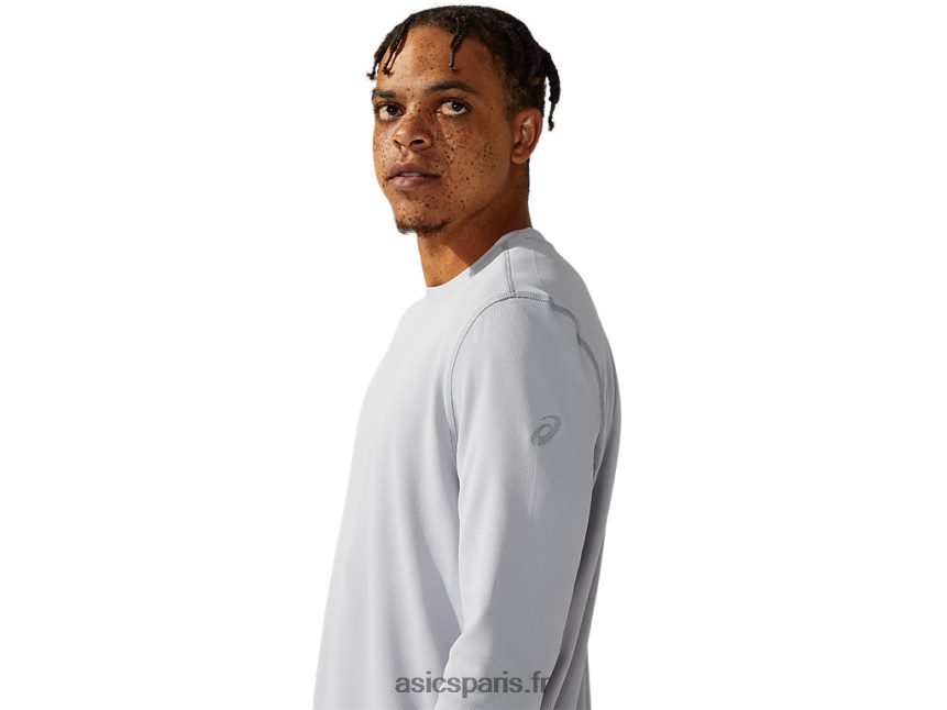 Hommes Asics ready-set ii manches longues BXL8B21095 gris moyen